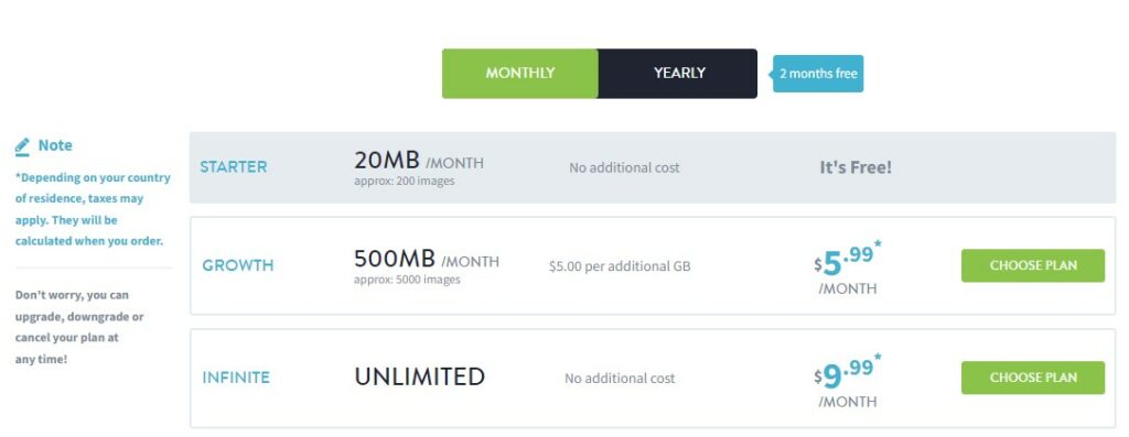 imagify subscription plan